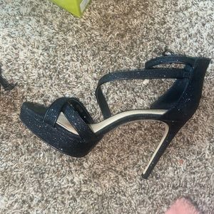Giani Bini Black Corielle Glitter Heels 8.5W